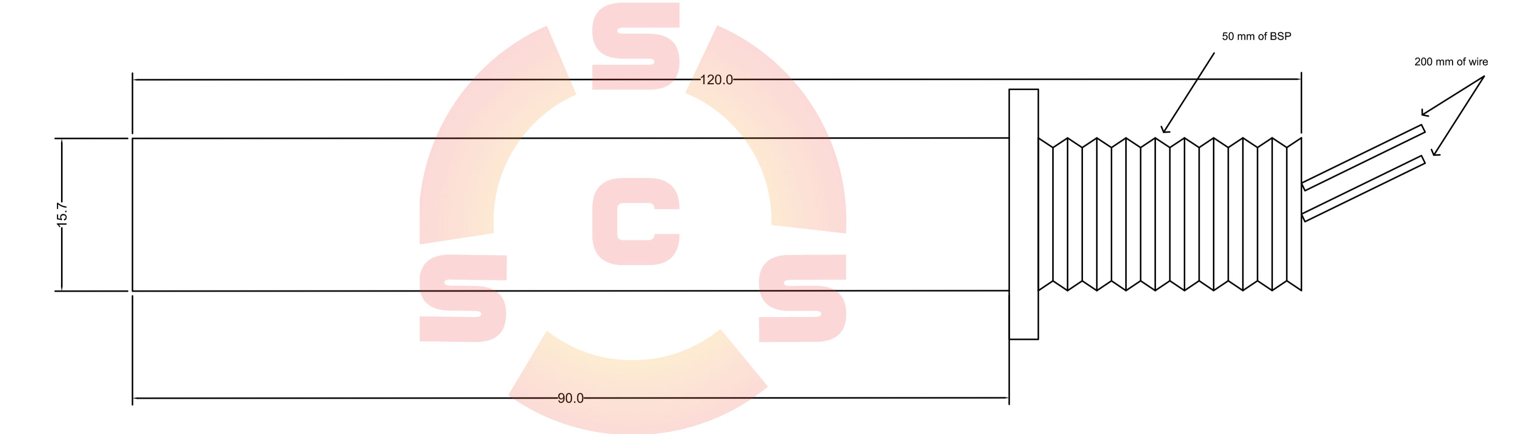 Probe Type Heat Detector Dimensions